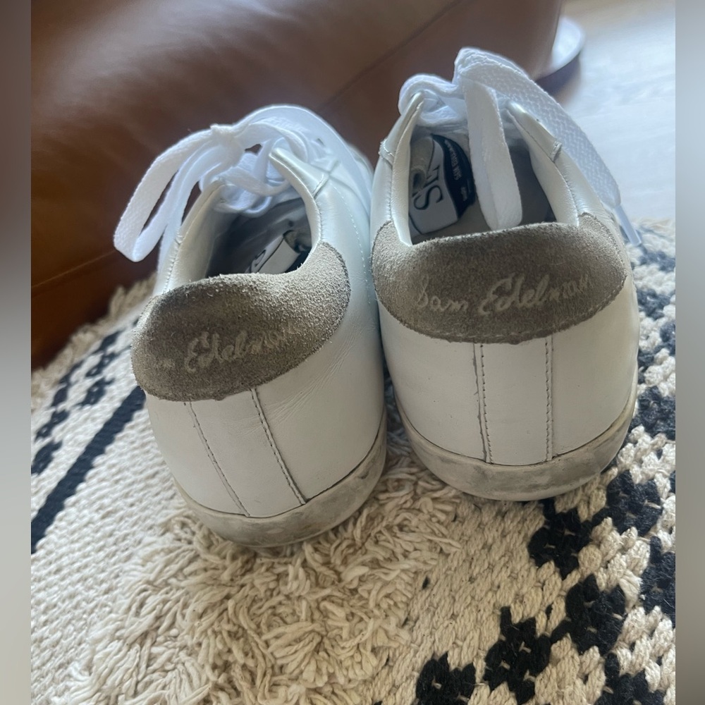 Sam Edelman Aubre Sneakers White LeatherTan Suede Flats, with box - Picture 7 of 8
